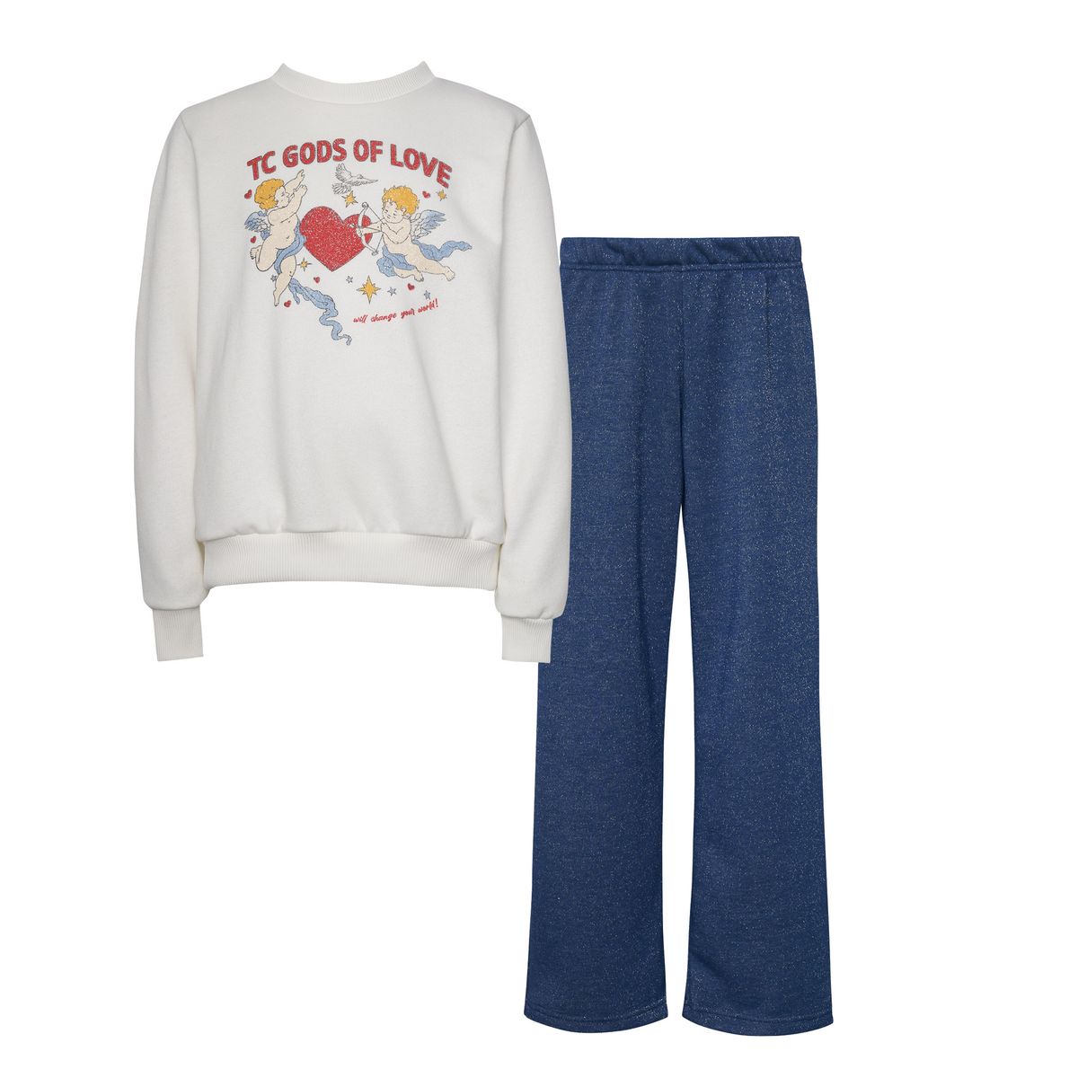 Sparkling Sky Set With Angles Top & Wide Leg Pants