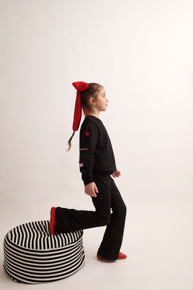 Polkas & Bows Polka Dots Flared Pants