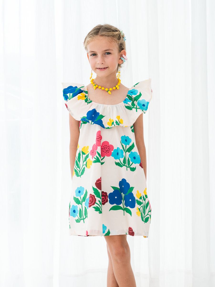 Flowers Round Collar Dress