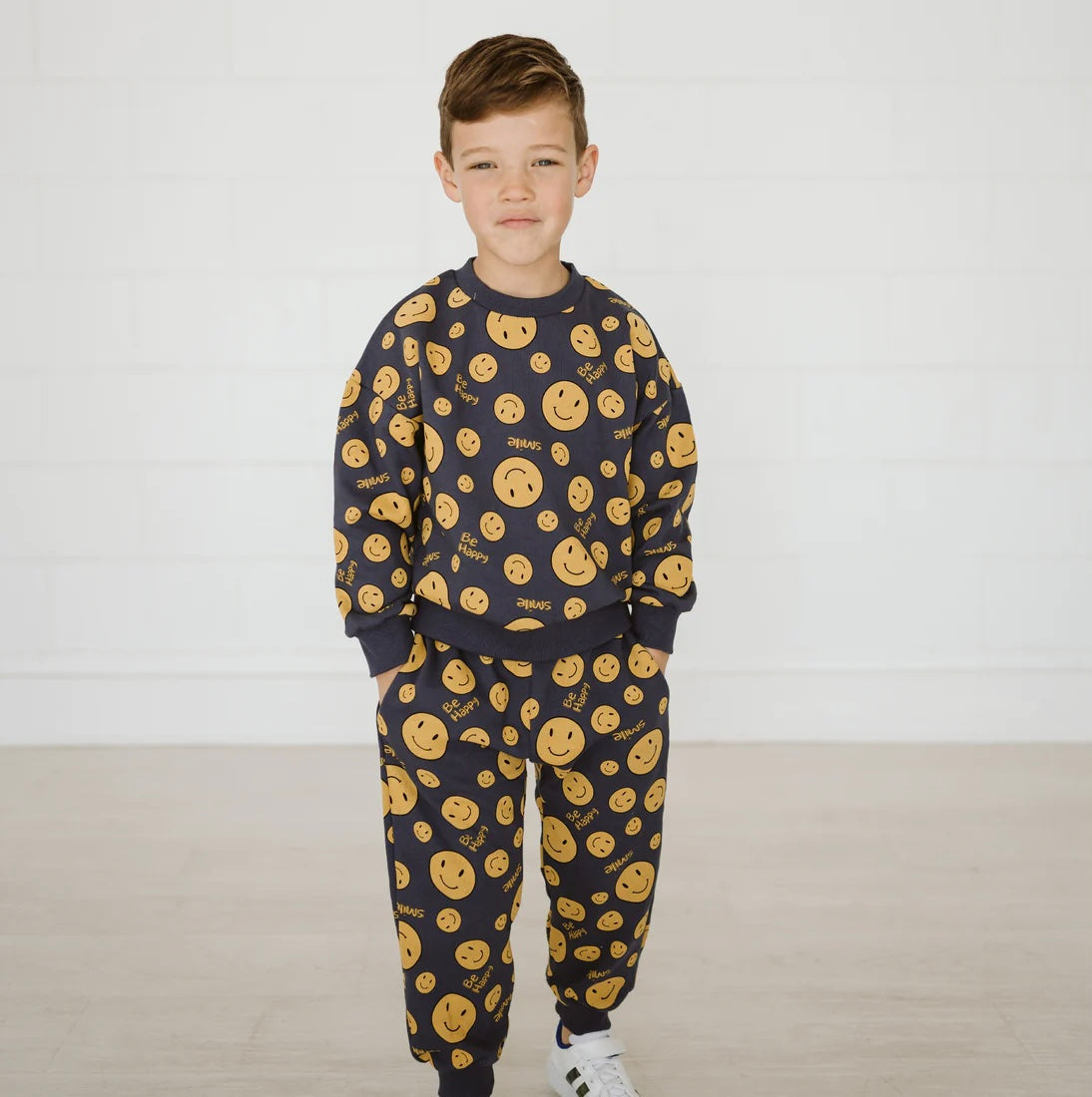 Smile Sweatshirt Set Charcoal - 6 Months