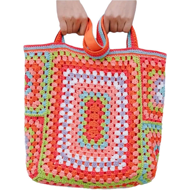 Colorful Crochet Tote Bag