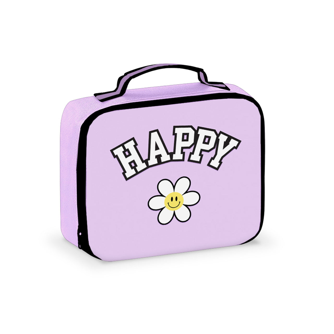 Happy Canvas Lunch Bag With Patch - Purple