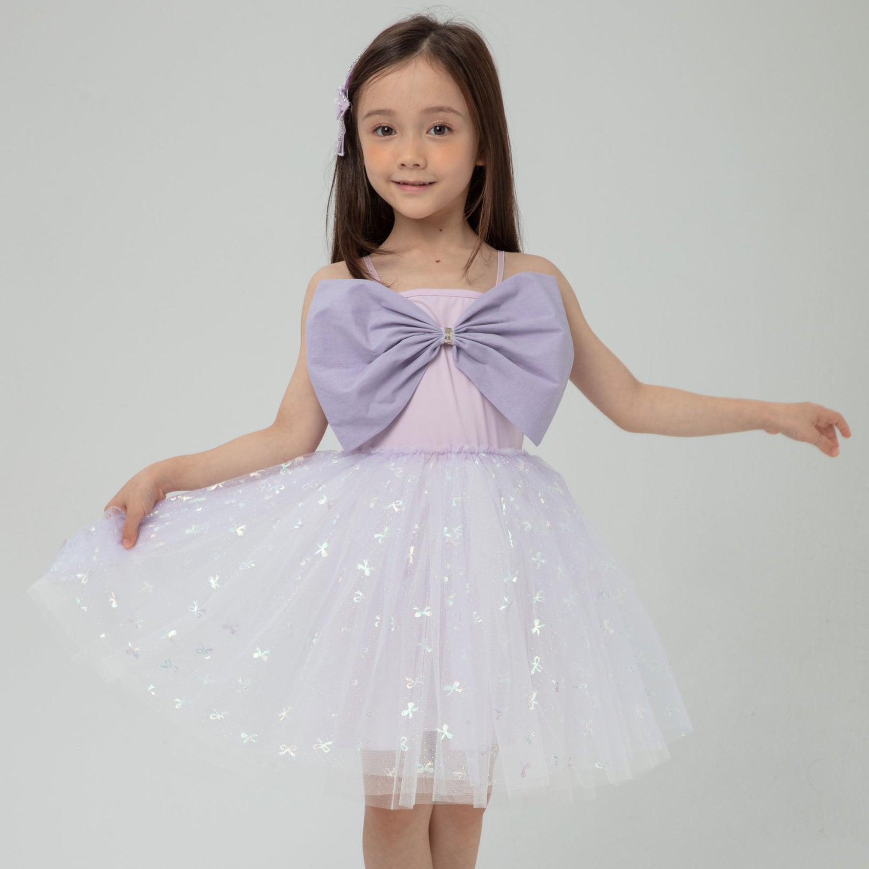 Big Bow Tutu Dress - Purple - 12 Months