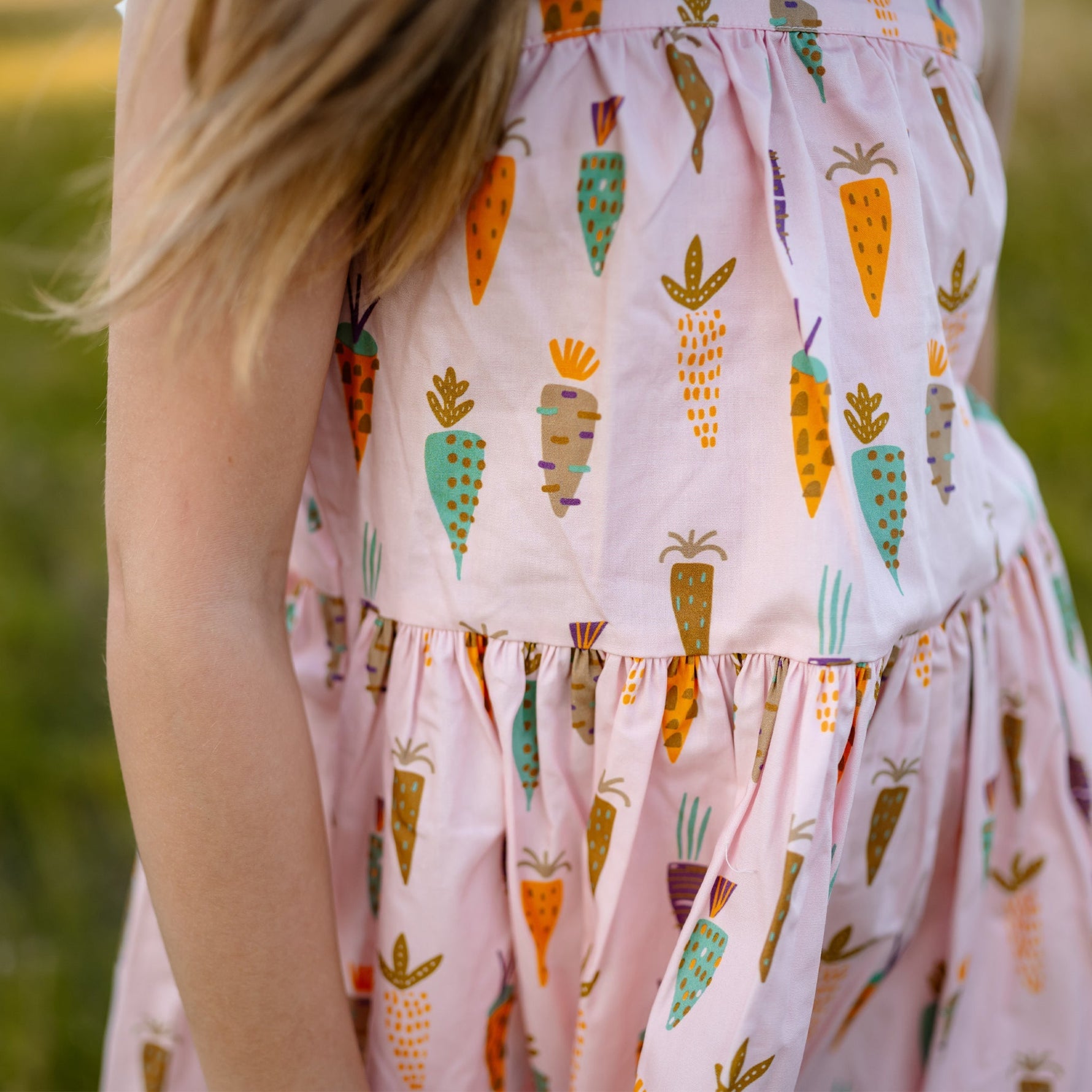Print Frill Dress - Pink Carrot - 12 Months