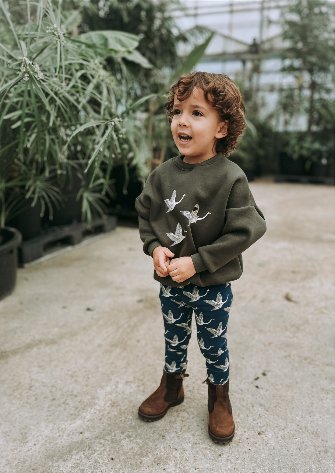 Swan Sweater - Green - 1-2 Years