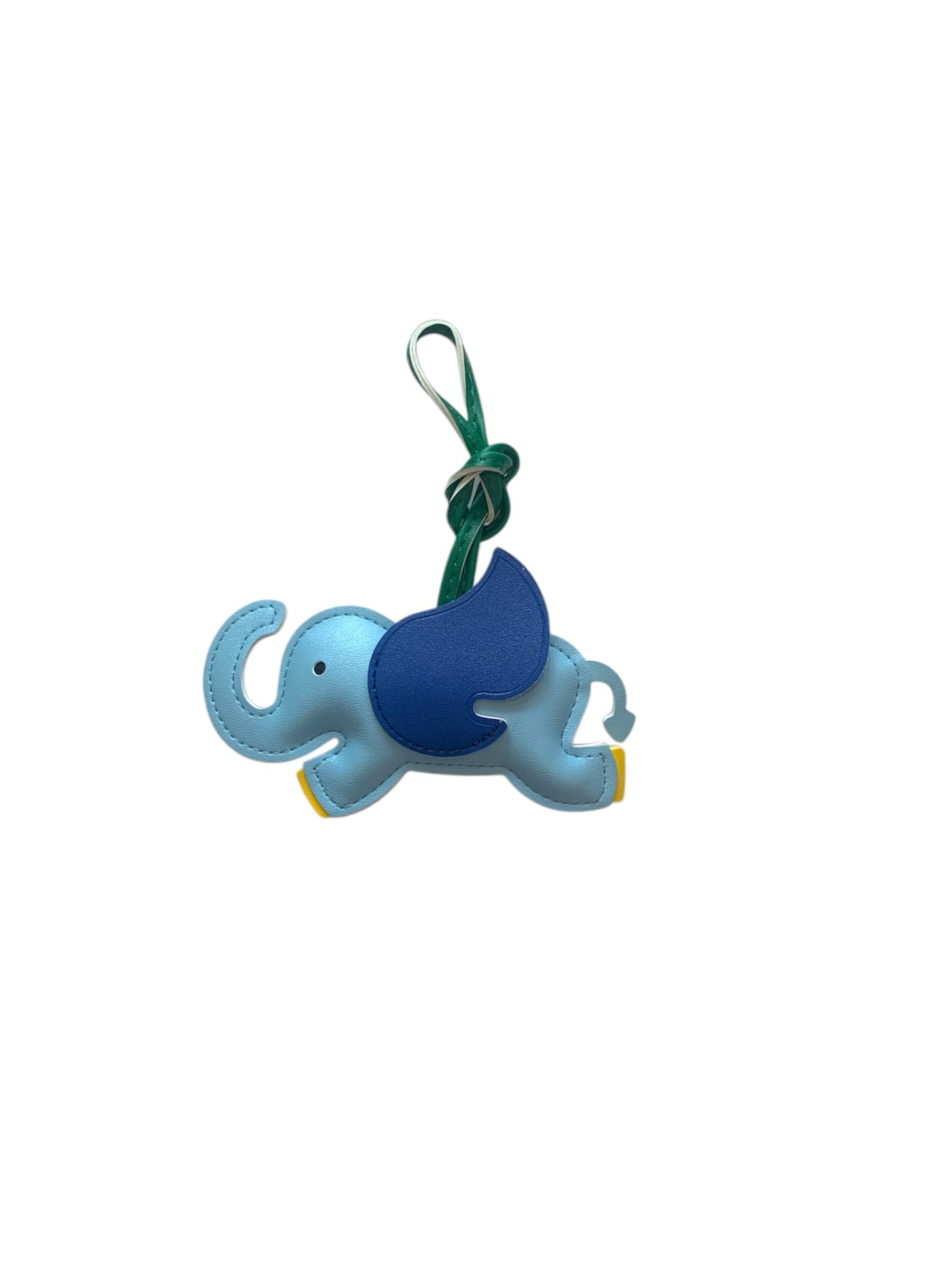 Elephant Leather Keychain - Light Blue