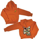 Monster Face Orange Pullover Hoodie - 2 Years