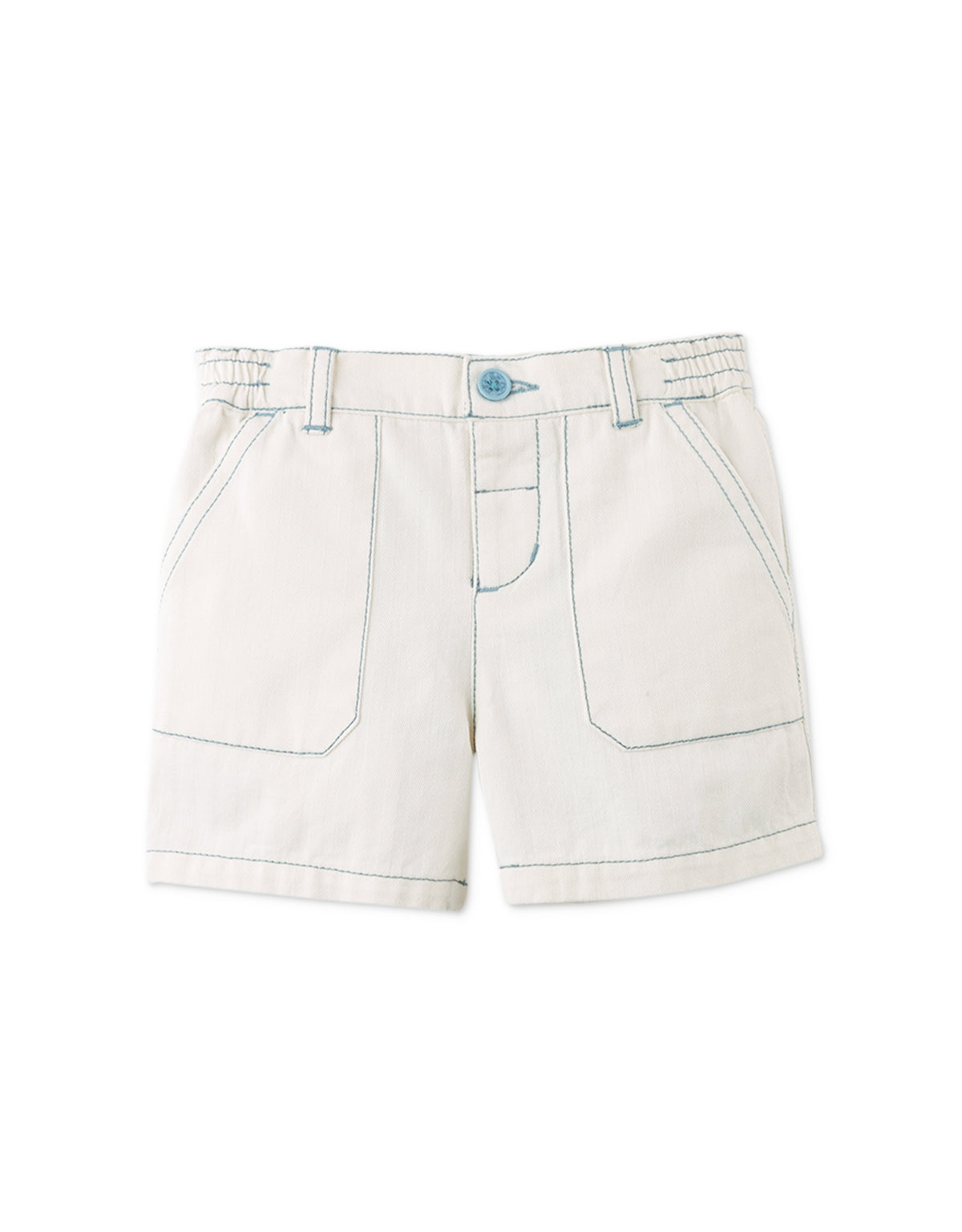 Santino Bermuda Shorts With Contrast Stitching - White - 10 Years
