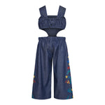 Aegean Flower 2 Piece Denim Jumpsuit - 3 Years