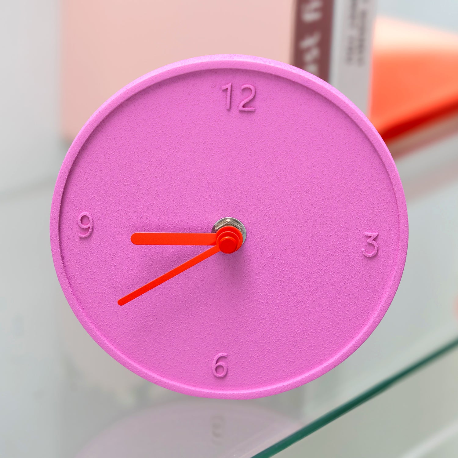 PINK RAW ROUND CLOCK