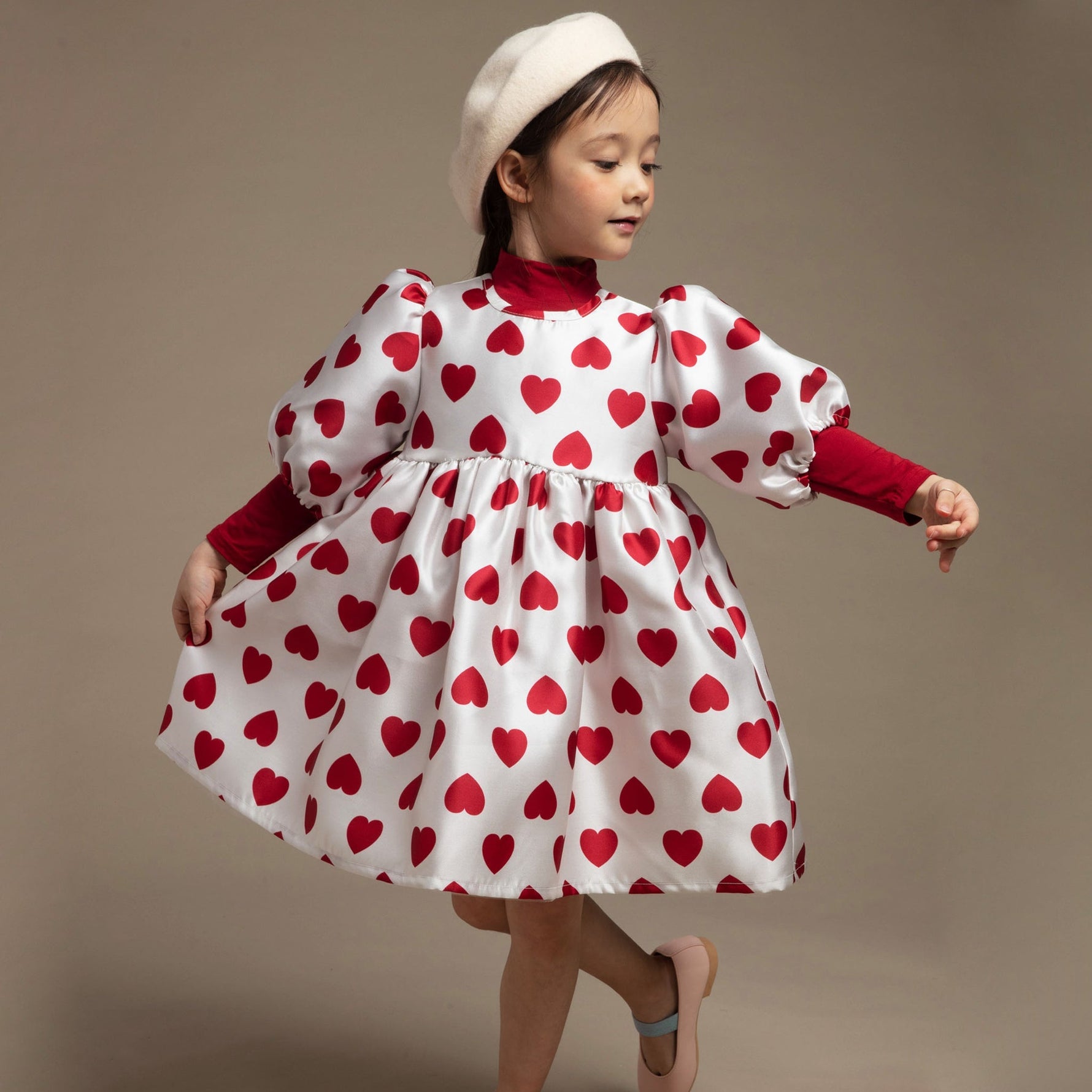 Heart Balloon Dress - White - 12 Months