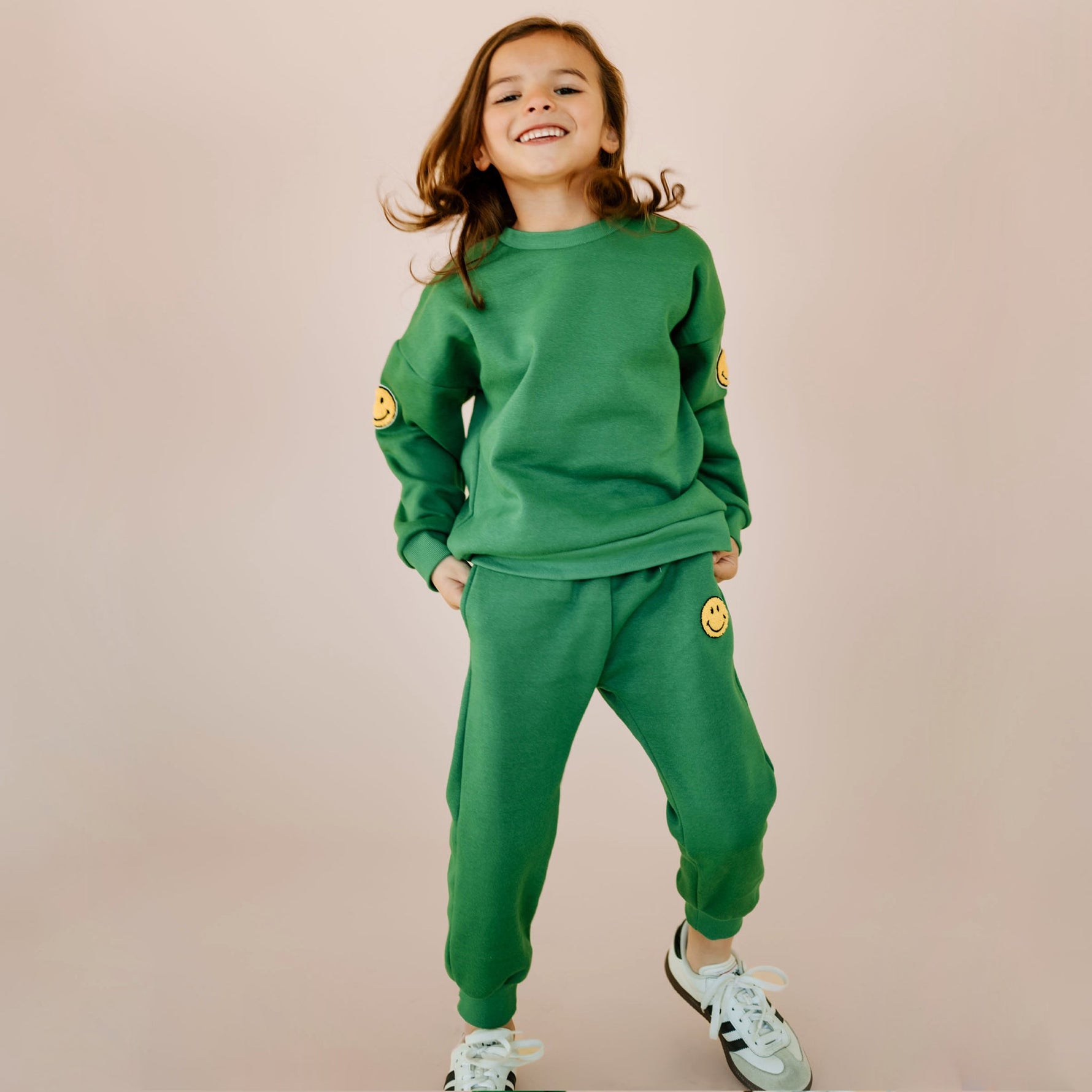 Patched Sweatshirts Set - Green - 12 Months