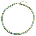 Gemstone Beaded Necklace With Golden Spacer Beads