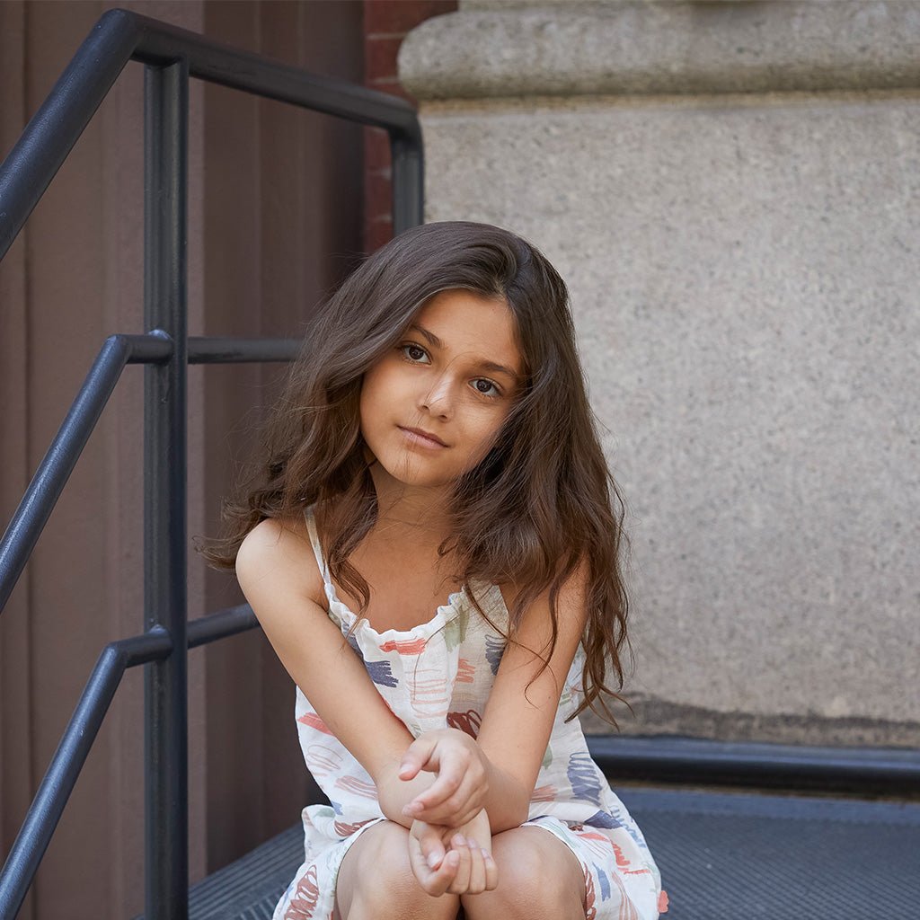 Scribble Kid Linen Dress - 2 Years