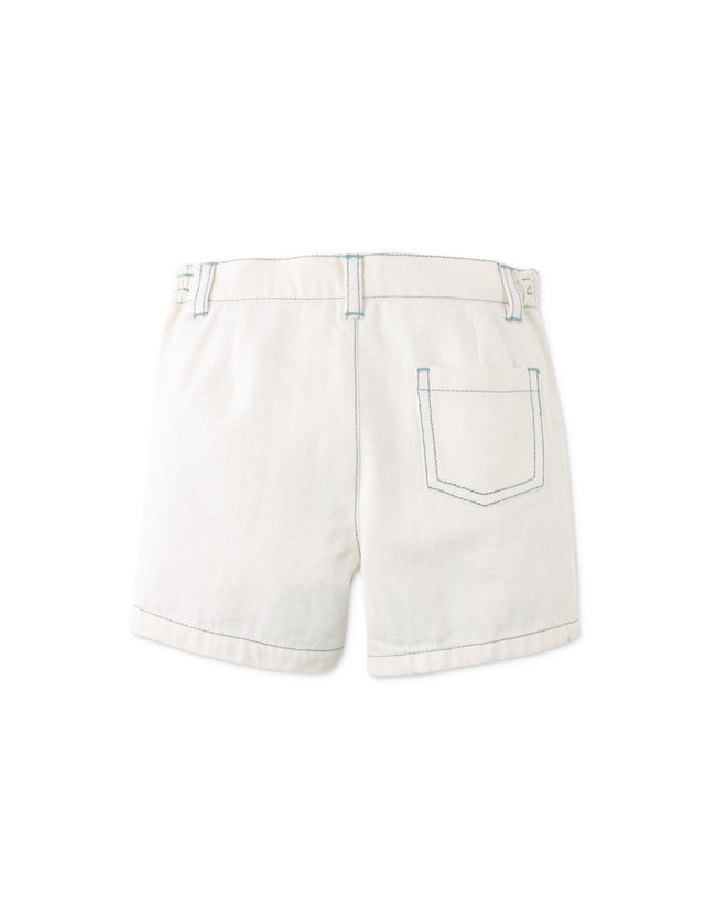 Santino Bermuda Shorts With Contrast Stitching - White - 10 Years