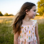 Print Frill Dress - Pink Carrot - 12 Months