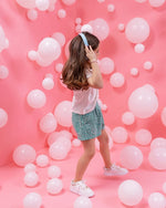 Summer Green Set Short - Green Print - 9-10 Years