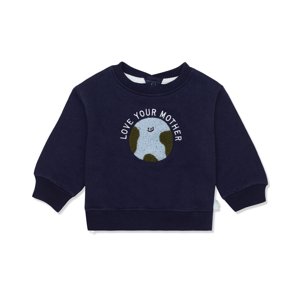 Love Mother Earth Sweatshirt Navy-Multi - 3-6 Months
