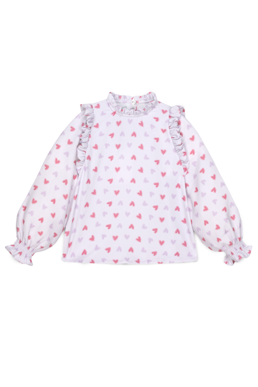 Love Jacquard Blouse - Light Mauve - 2 Years
