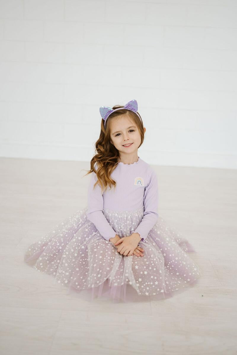 Patched Tutu Dress - Lilac - 6 Months