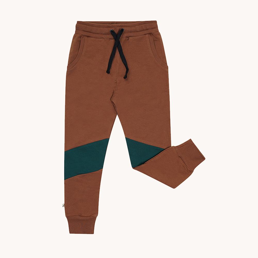 Color Block Sweatpants - Brown - 6-12 Months