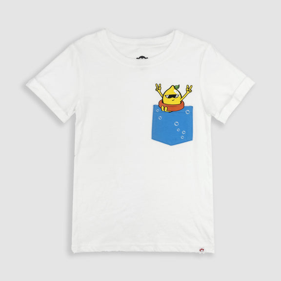 Day Trip T-shirt - Pocket Lemon - White - 2 years
