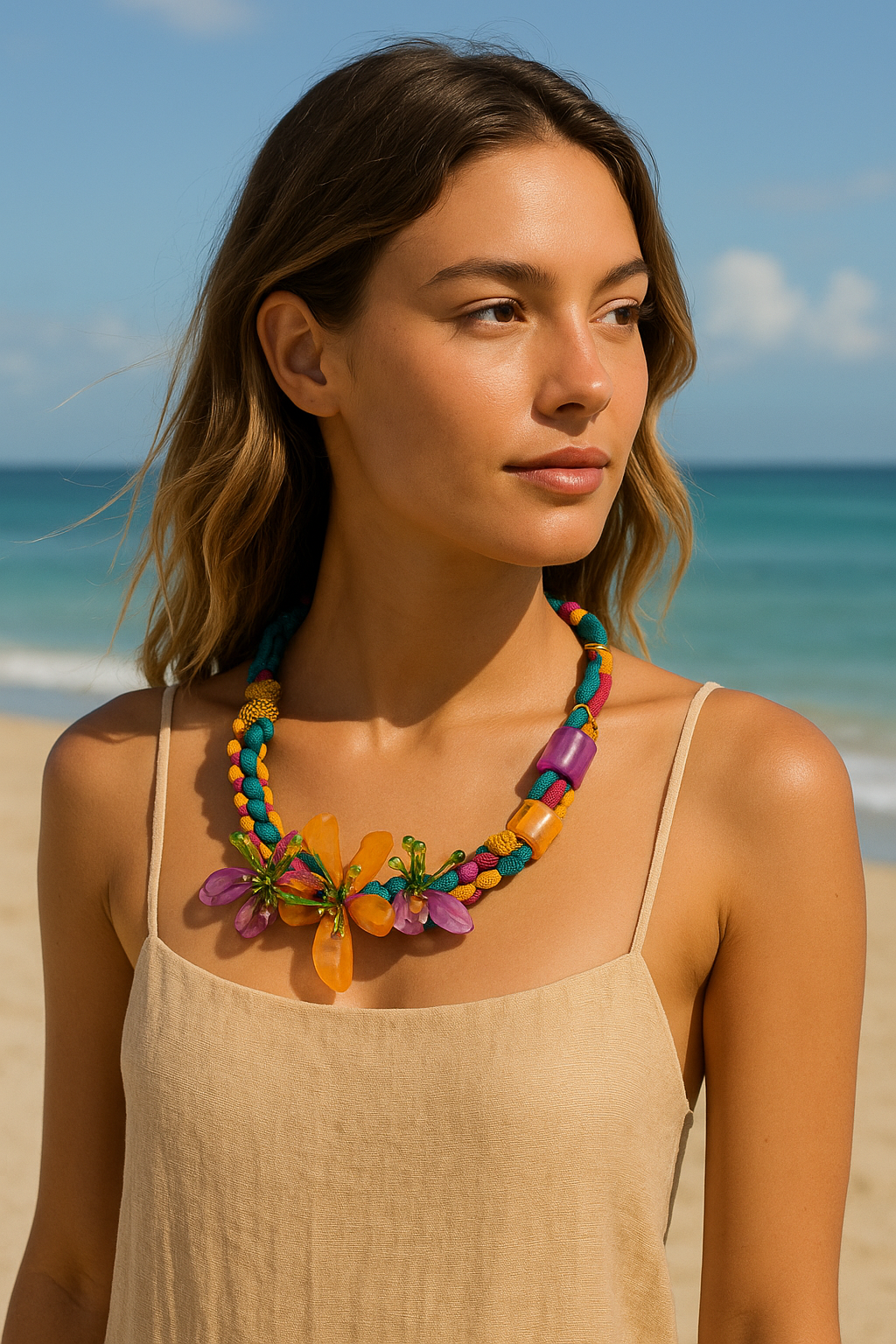 Boho Floral Pendant Necklace