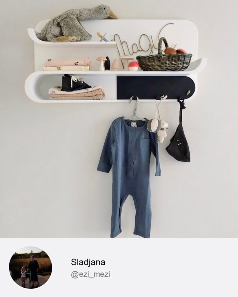 M Shelf - Black On White