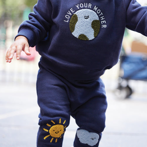 Love Mother Earth Sweatshirt Navy-Multi - 3-6 Months