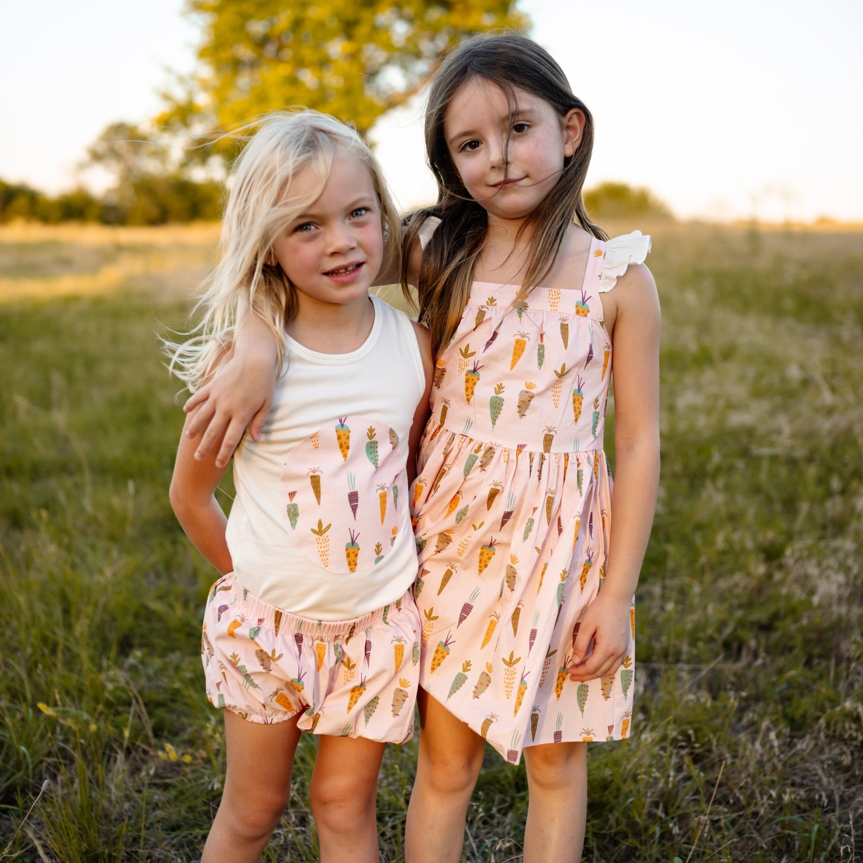Print Frill Dress - Pink Carrot - 12 Months