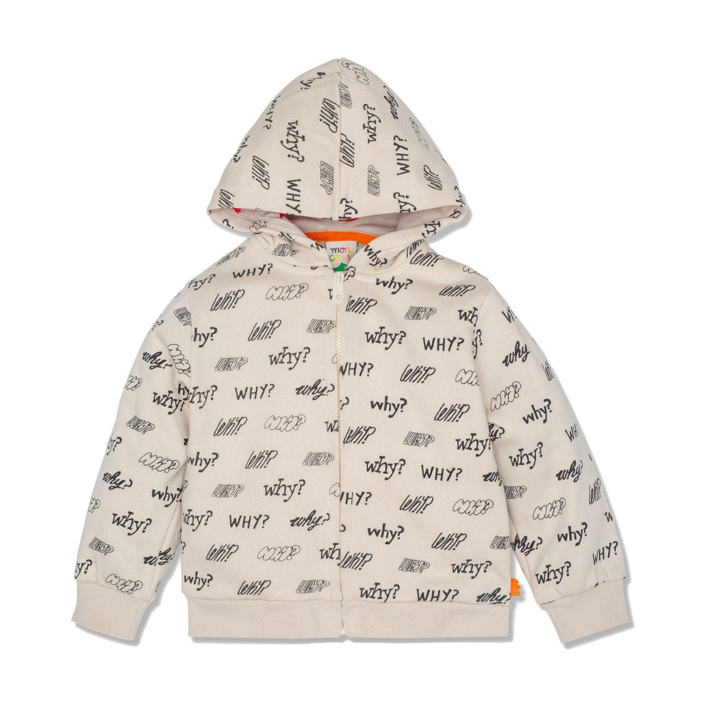 Why Kid Zip-up Hoodie Cream - 2 Years