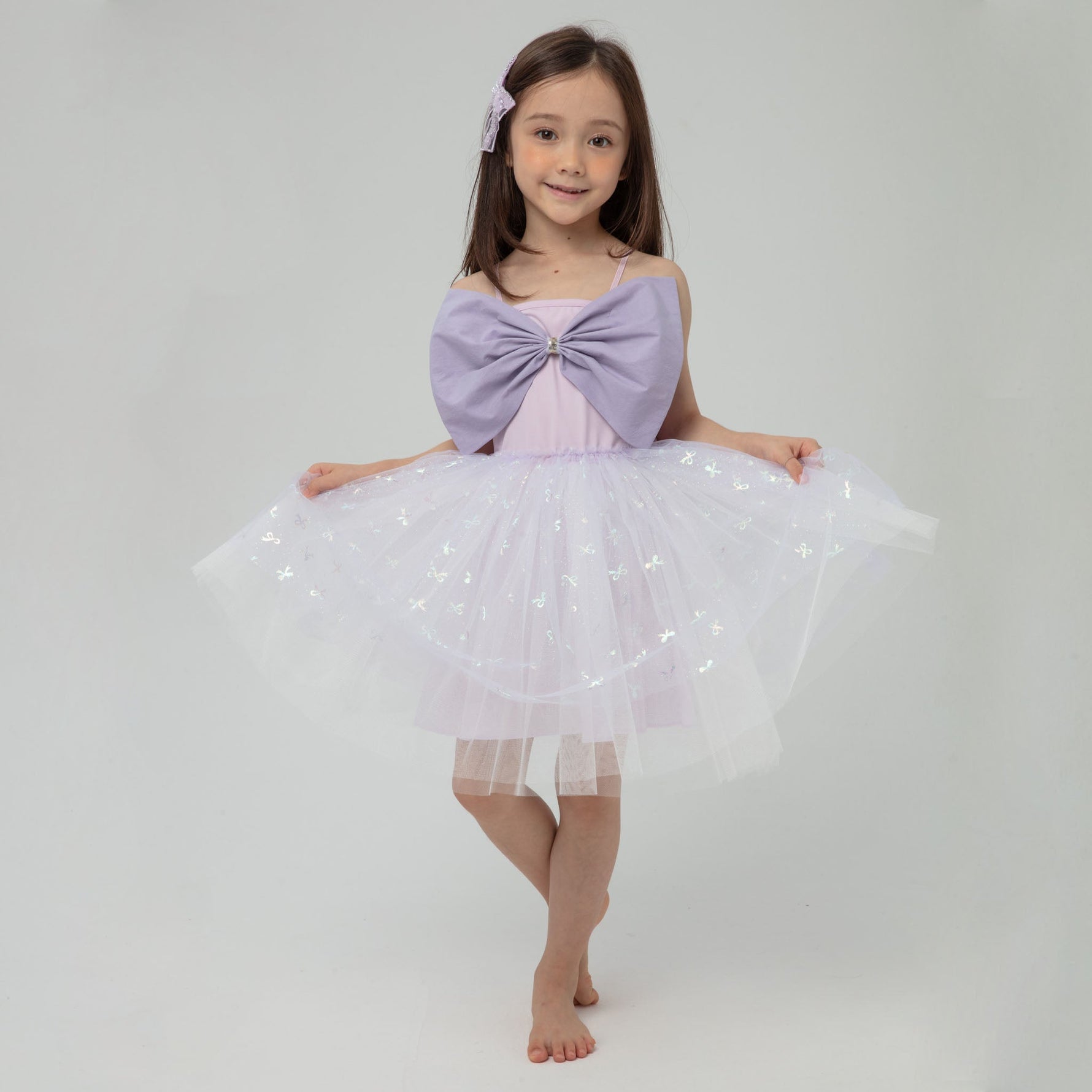 Big Bow Tutu Dress - Purple - 12 Months