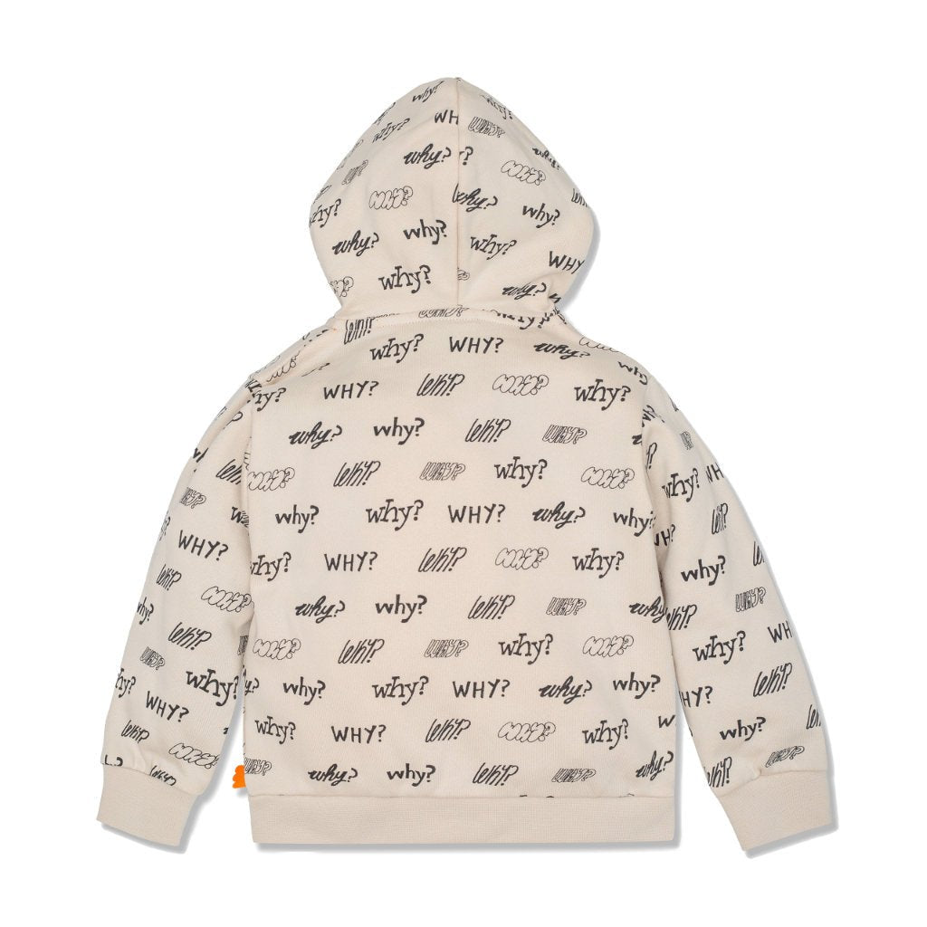 Why Kid Zip-up Hoodie Cream - 2 Years