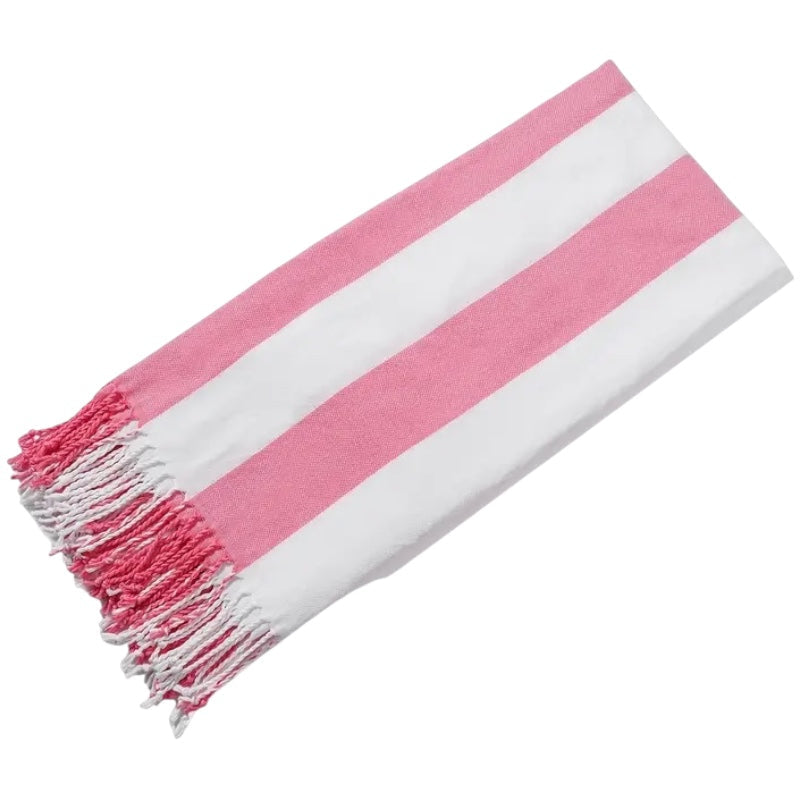 Turkish Striped Beach Towel - Pink