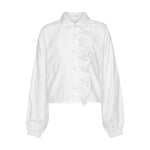 Dalhia Crop Ruffle Shirt - White - 8 Years
