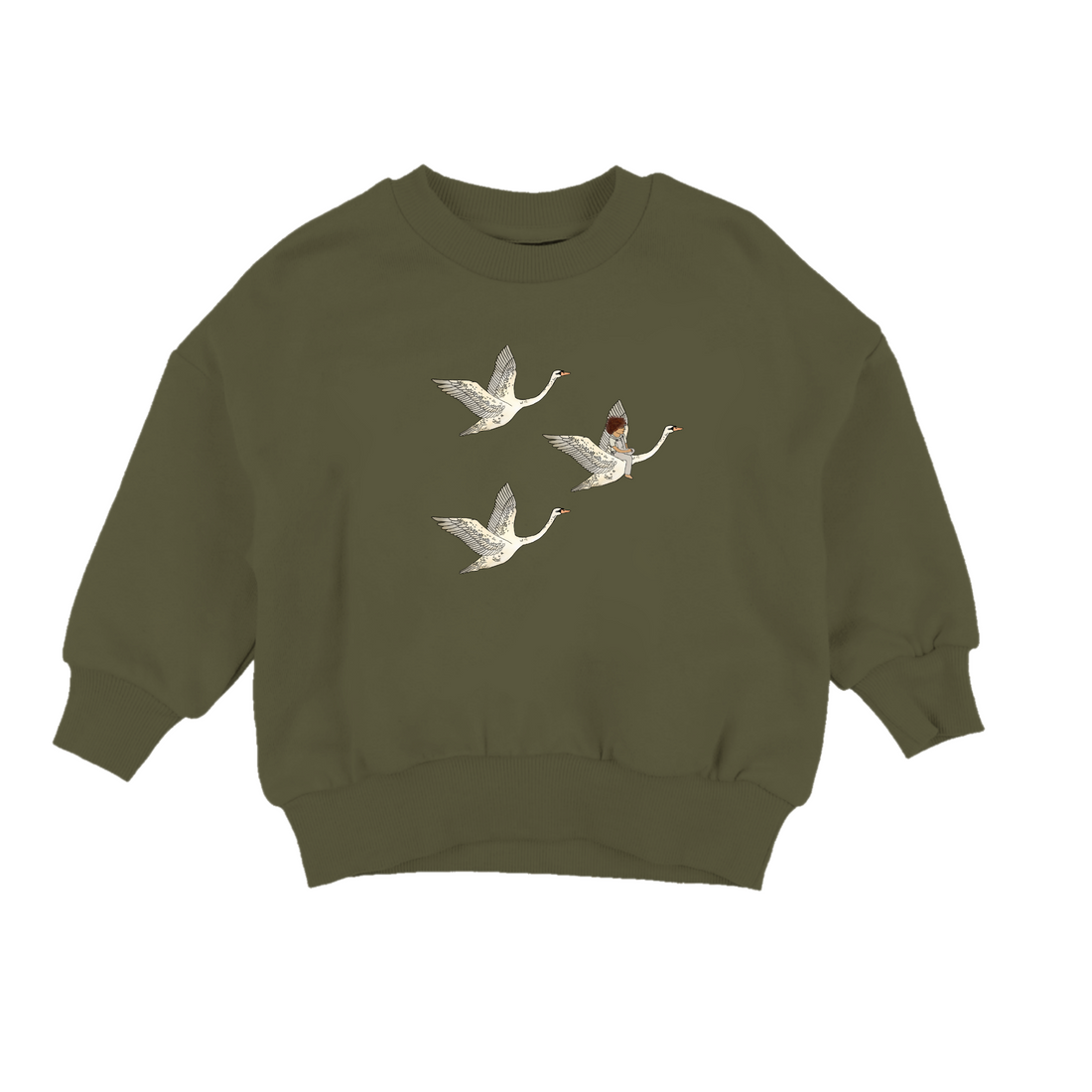 Swan Sweater - Green - 1-2 Years