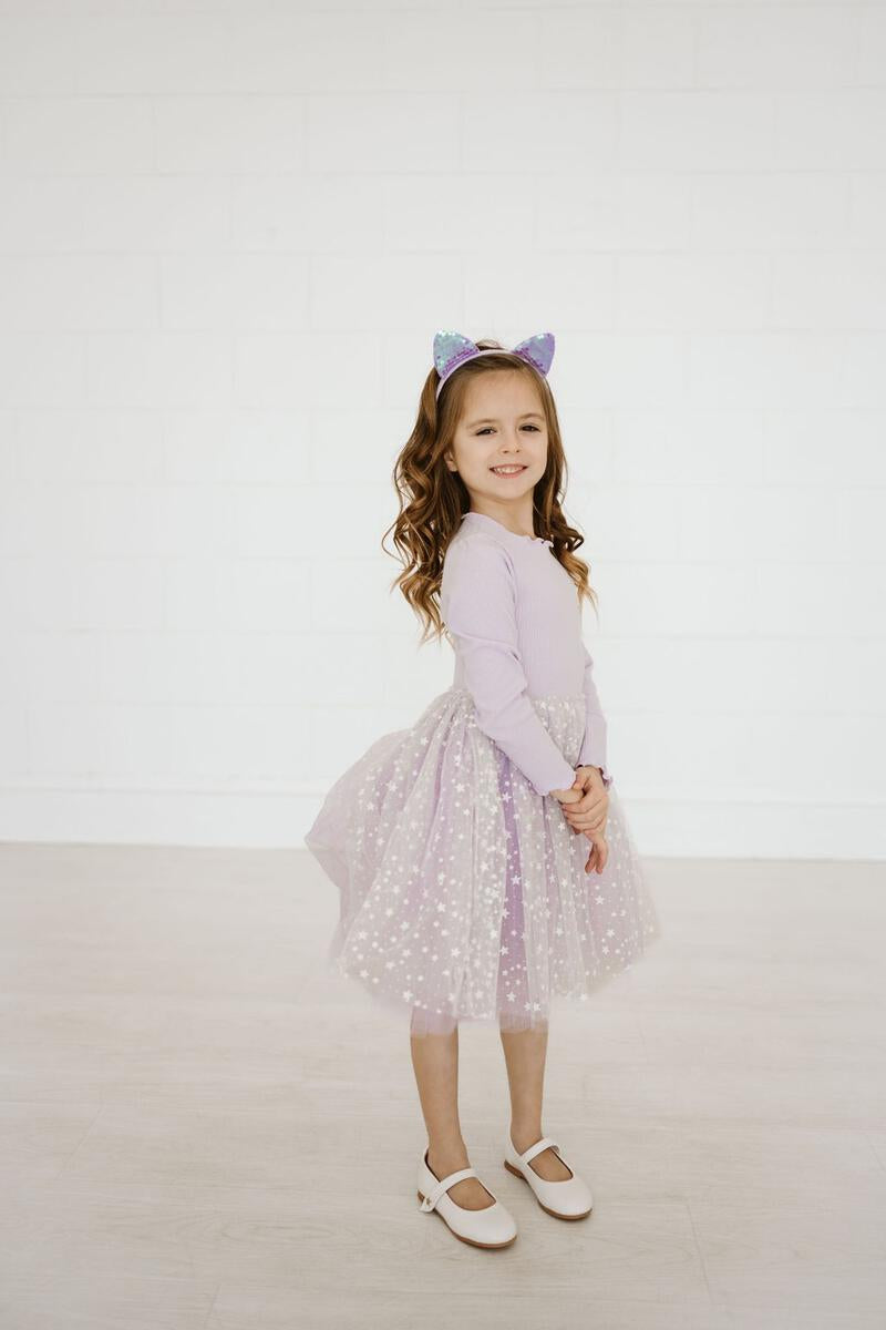 Patched Tutu Dress - Lilac - 6 Months
