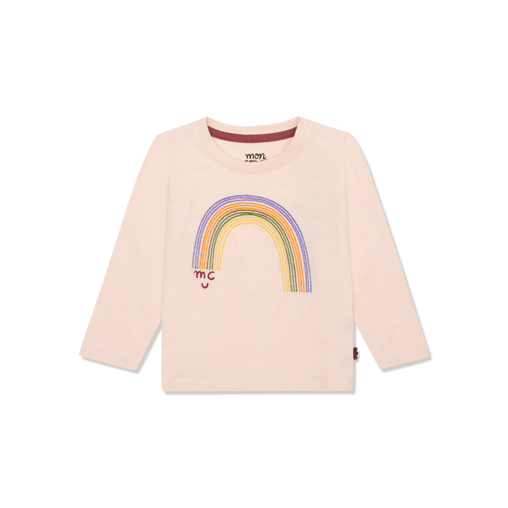 Rainbow Kid T-shirt - Soft Pink - 2 Years
