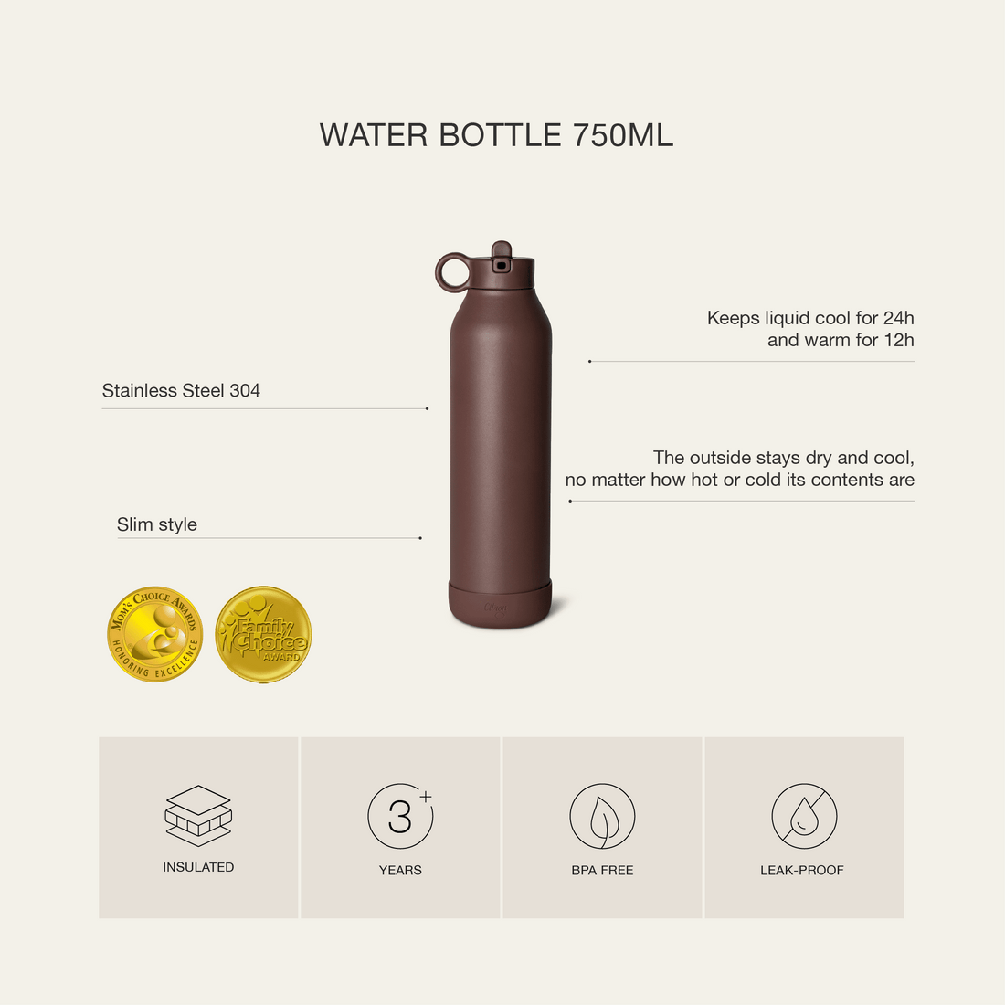 Large Water Bottle 750Ml - Leo