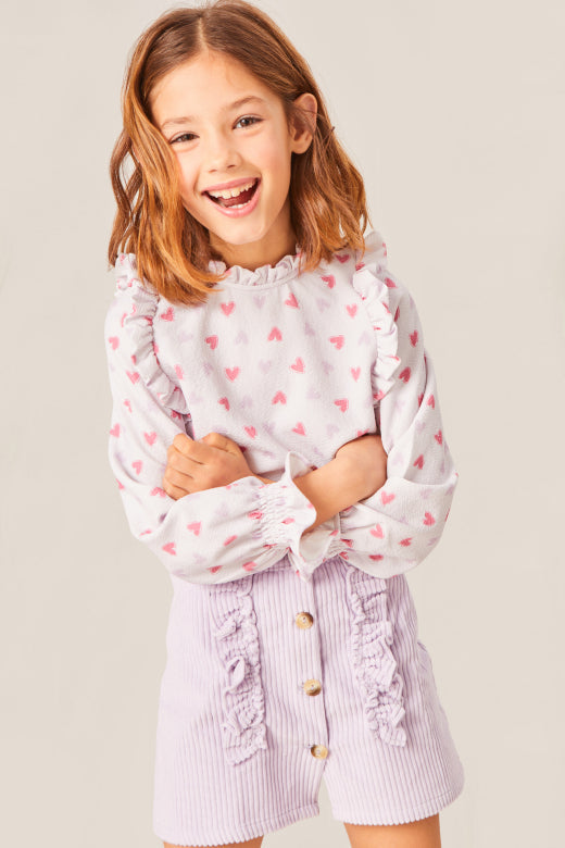 Love Jacquard Blouse - Light Mauve - 2 Years