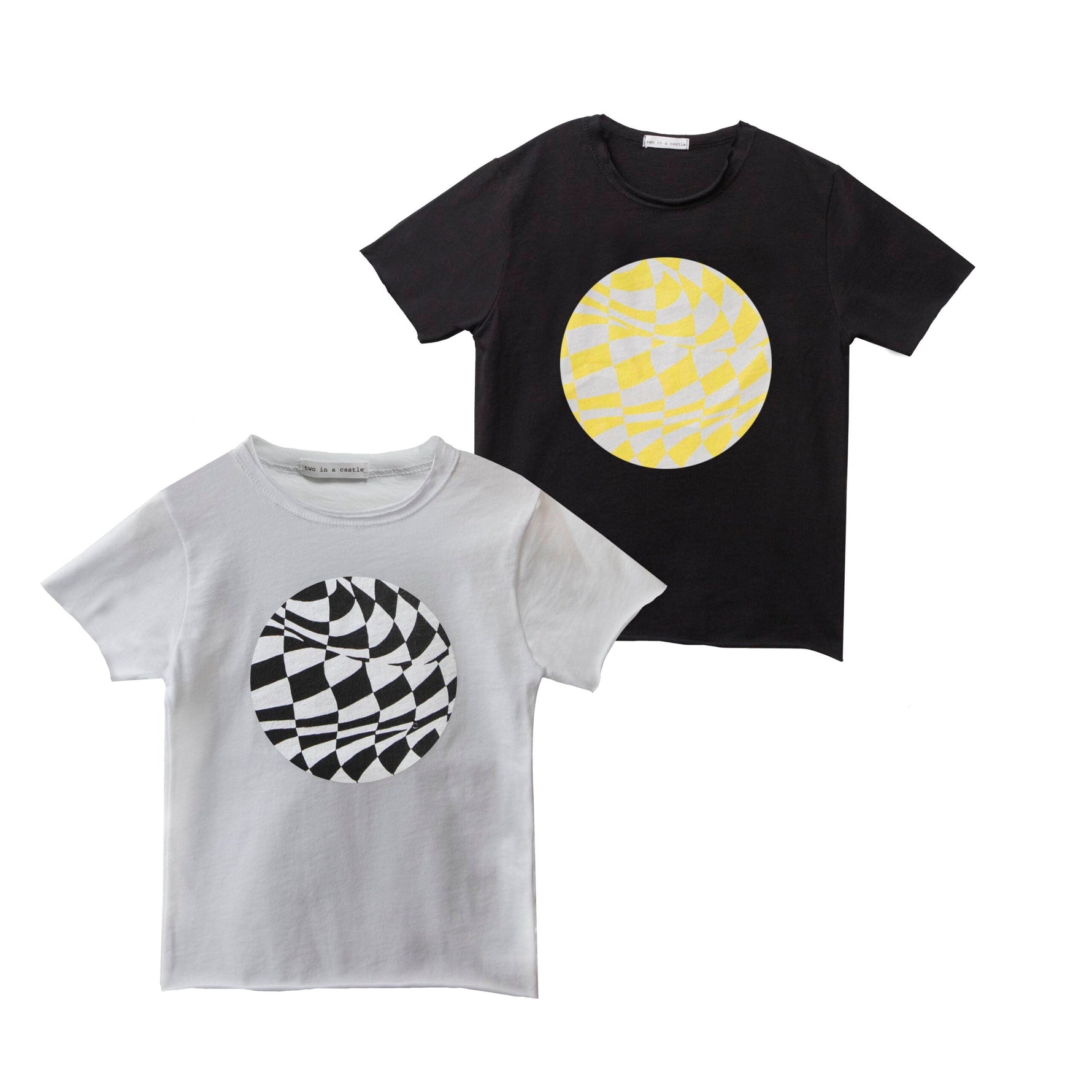 Arlequin Chess Circle Tshirt - Yellow - 2 Years