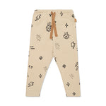Doodles Print Baby Legging Beige-Black - 3-6 Months