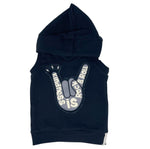Rock & Roll Hoodie Vest - Black - 12 Years