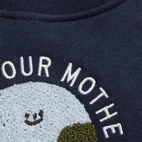 Love Mother Earth Sweatshirt Navy-Multi - 3-6 Months