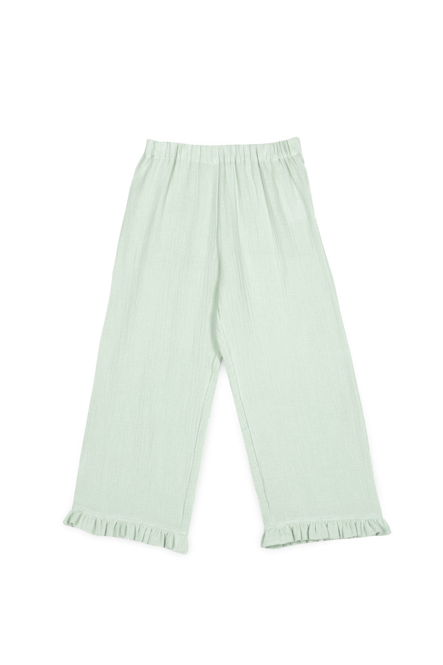 Elise Muslin Ruffle Pant - Green Lily - 3 Years