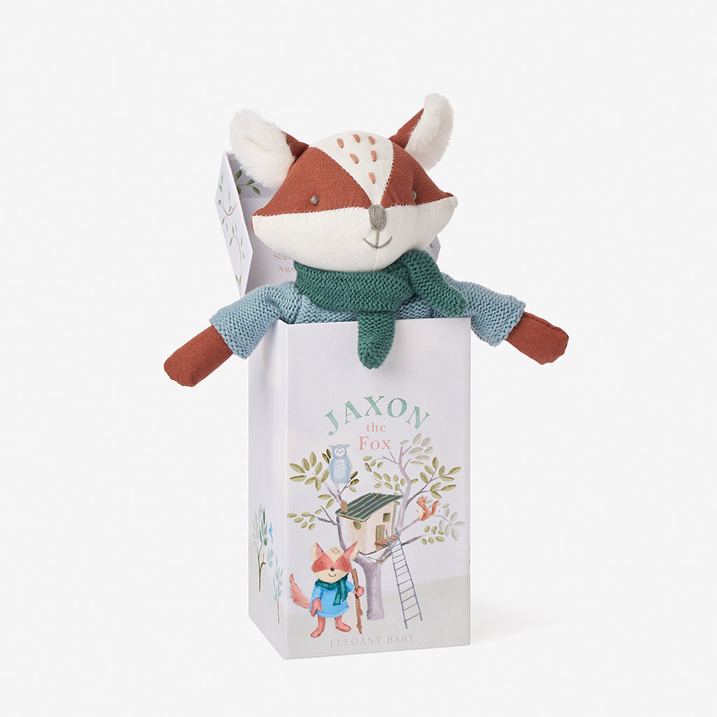 Linen Toy Fox Boxed - Blue