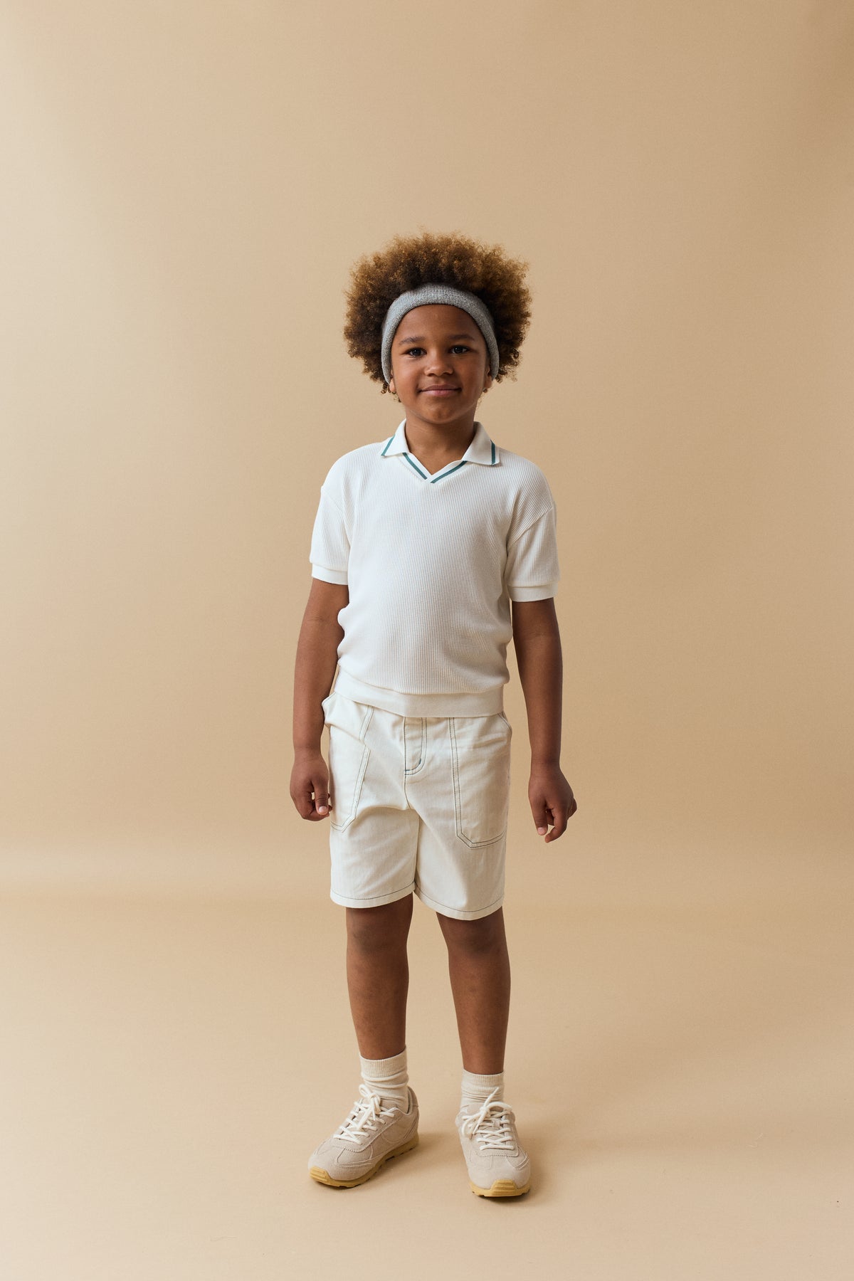 Nico Waffle Polo - White - 10 Years