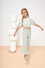 Elise Muslin Ruffle Pant - Green Lily - 3 Years