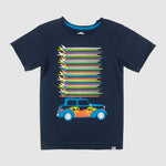 Beach Day Graphic T-shirt - Navy Blue - 7 Years