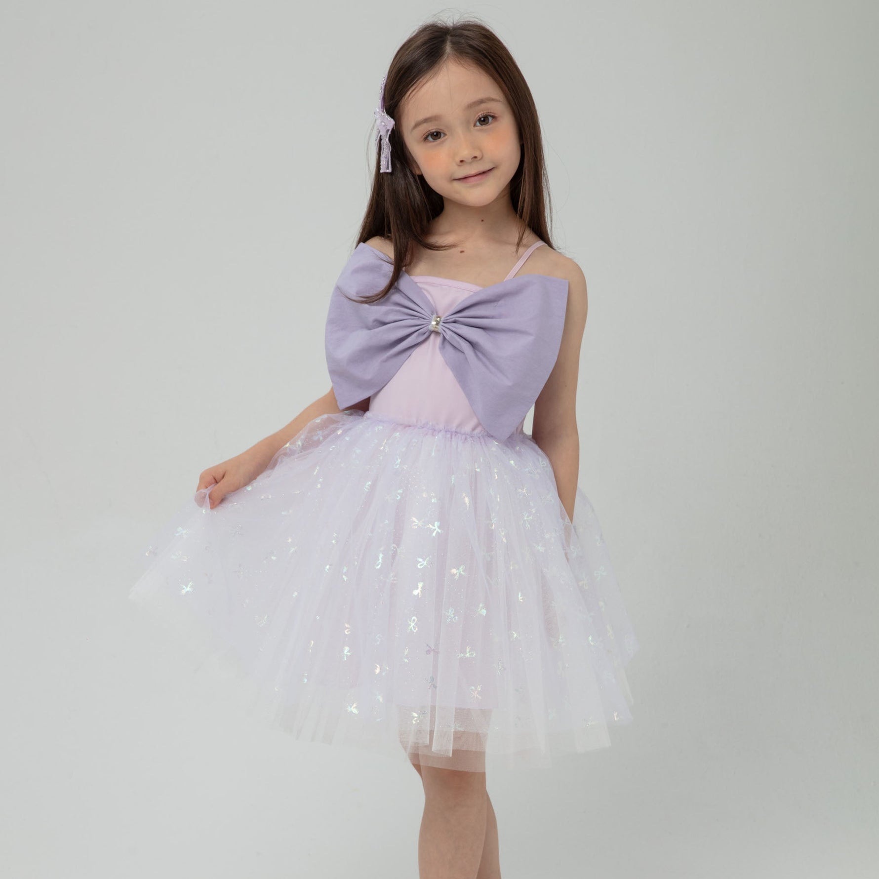 Big Bow Tutu Dress - Purple - 12 Months